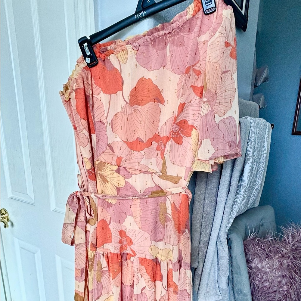 Taylor bronze and Orange Floral Dress